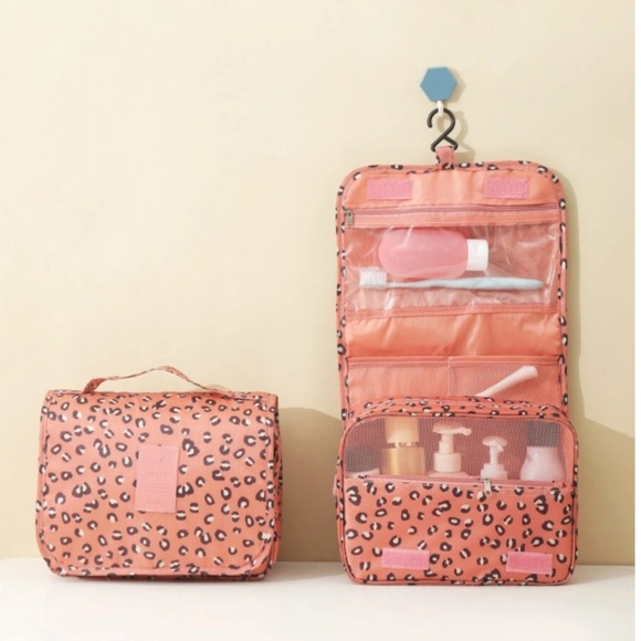 Pink Leopard Print Travel Toiletry Bag - Picture 2 of 5